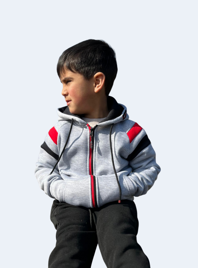 Campera deportiva de niño con cierre combinado