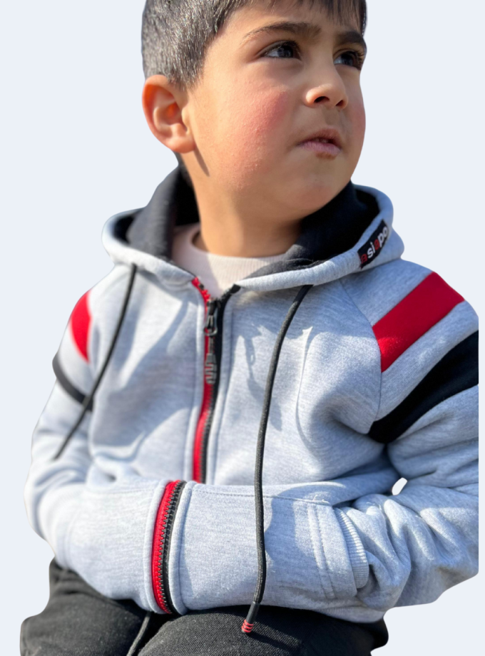 Campera deportiva de niño con cierre combinado
