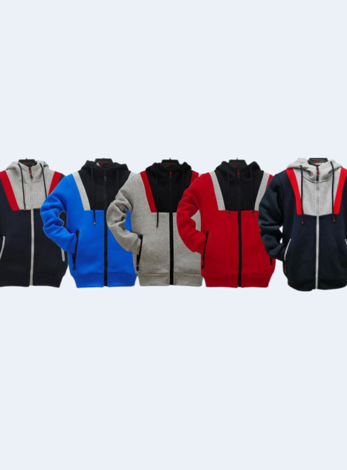 Campera deportiva de niño pecho combinado