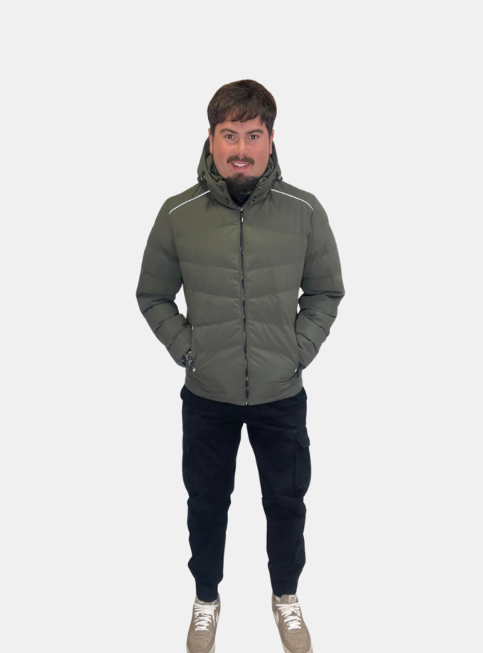 Campera inflada con piel