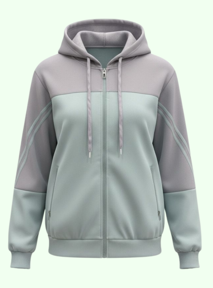 Campera combinada con rayas en el brazo