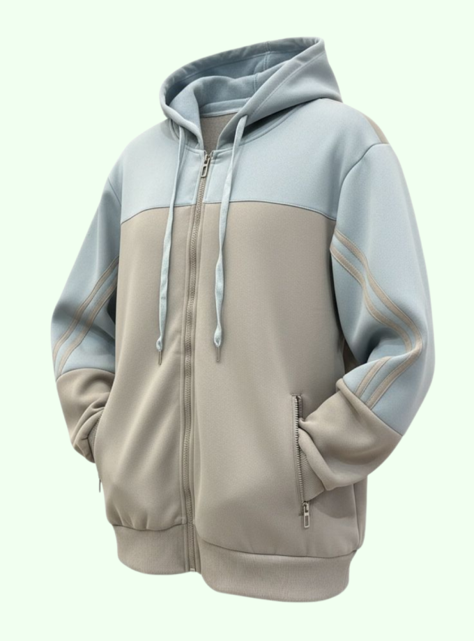 Campera combinada con rayas en el brazo