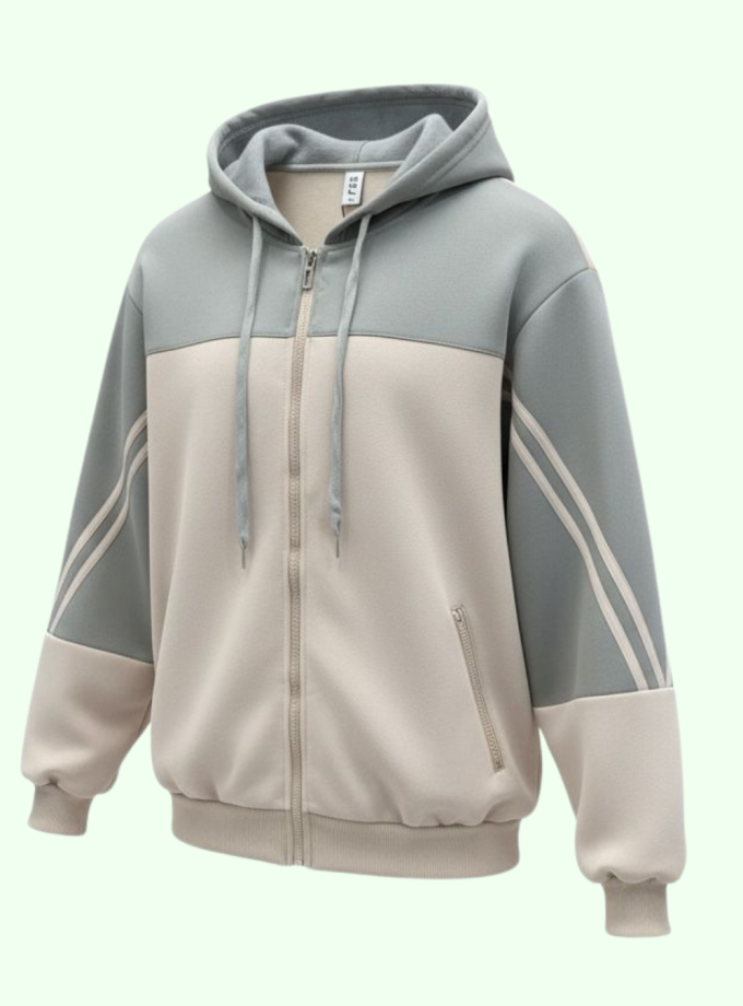 Campera combinada con rayas en el brazo