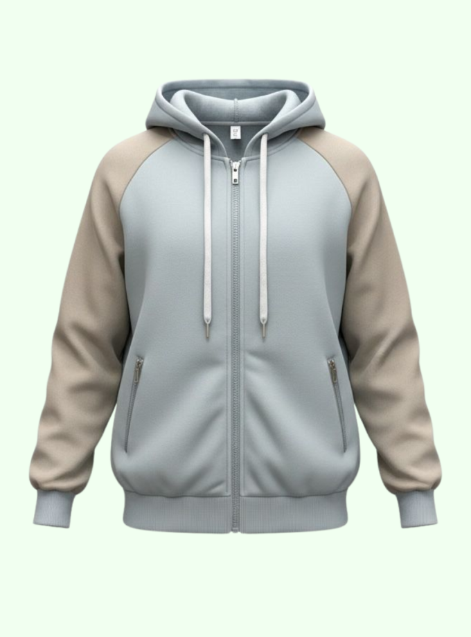 Campera deportiva con brazos combinados