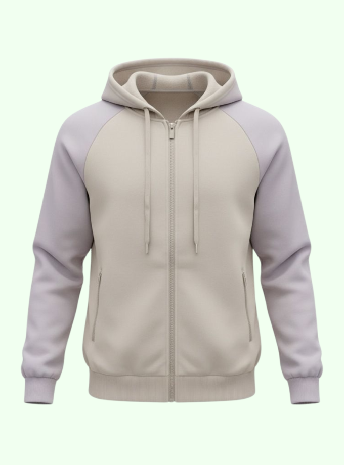 Campera deportiva con brazos combinados