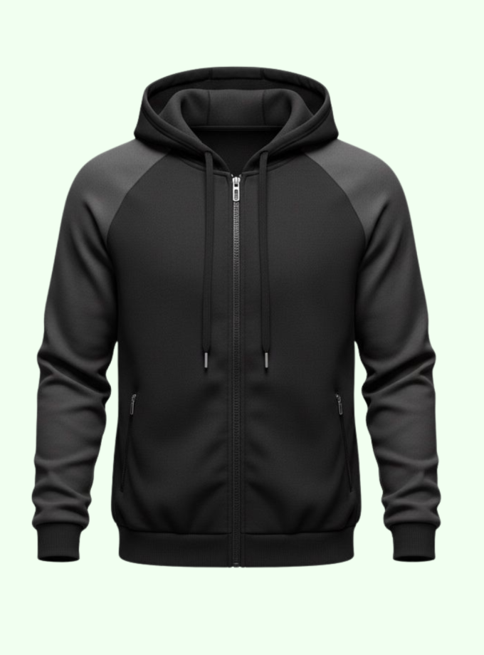 Campera deportiva con brazos combinados